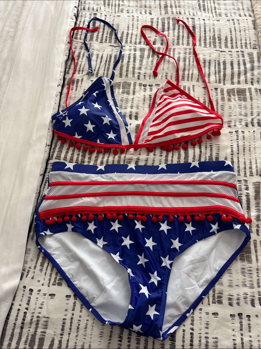 Patriotic Stars & Stripes Bikini Set - Red, White & Blue